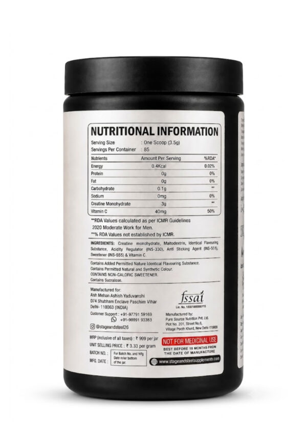 2 k Stage & Steel | Creatine Monohydrate